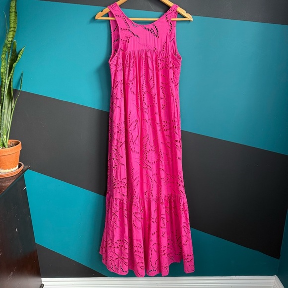 Anthropologie Maeve BELROSE EYELET MAXI DRESS IN PINK size XS - Picture 4 of 13